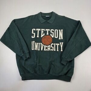 Vintage Stetson University Sweatshirt Mens Large NCAA Basketball Time Out 90s